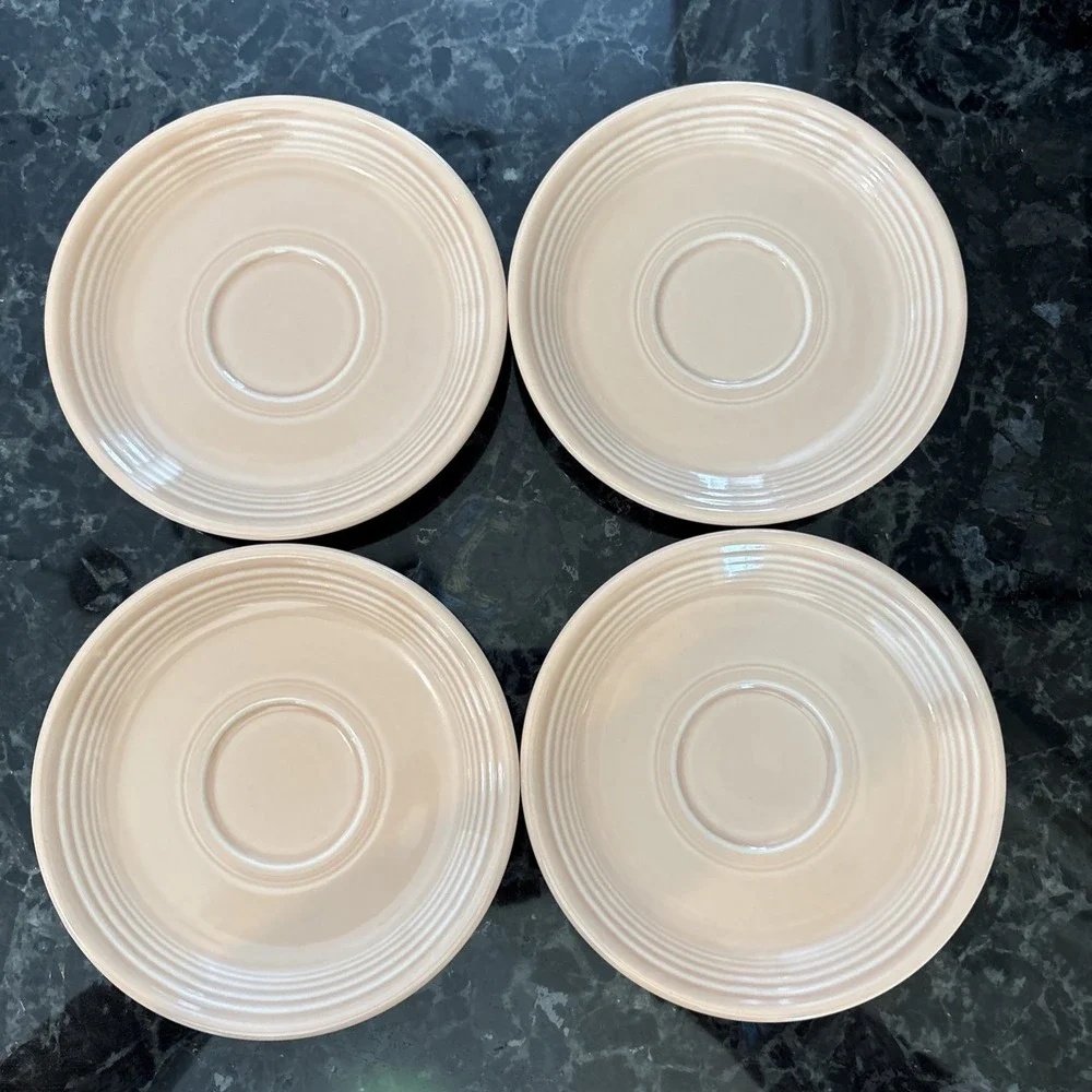 FiestaWare Pastel Saucers Apricot Discontinued Homer Laughlin Coffee Core -‎ 4